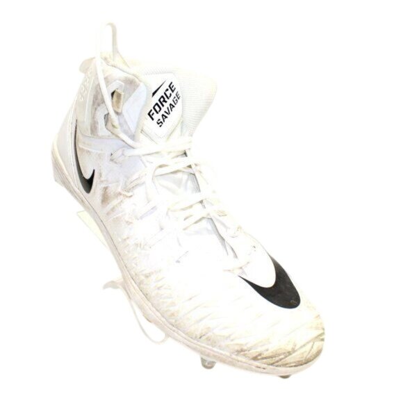Nike Sz 16 Football Cleats Force Savage White Black 923304-101 - Picture 1 of 11